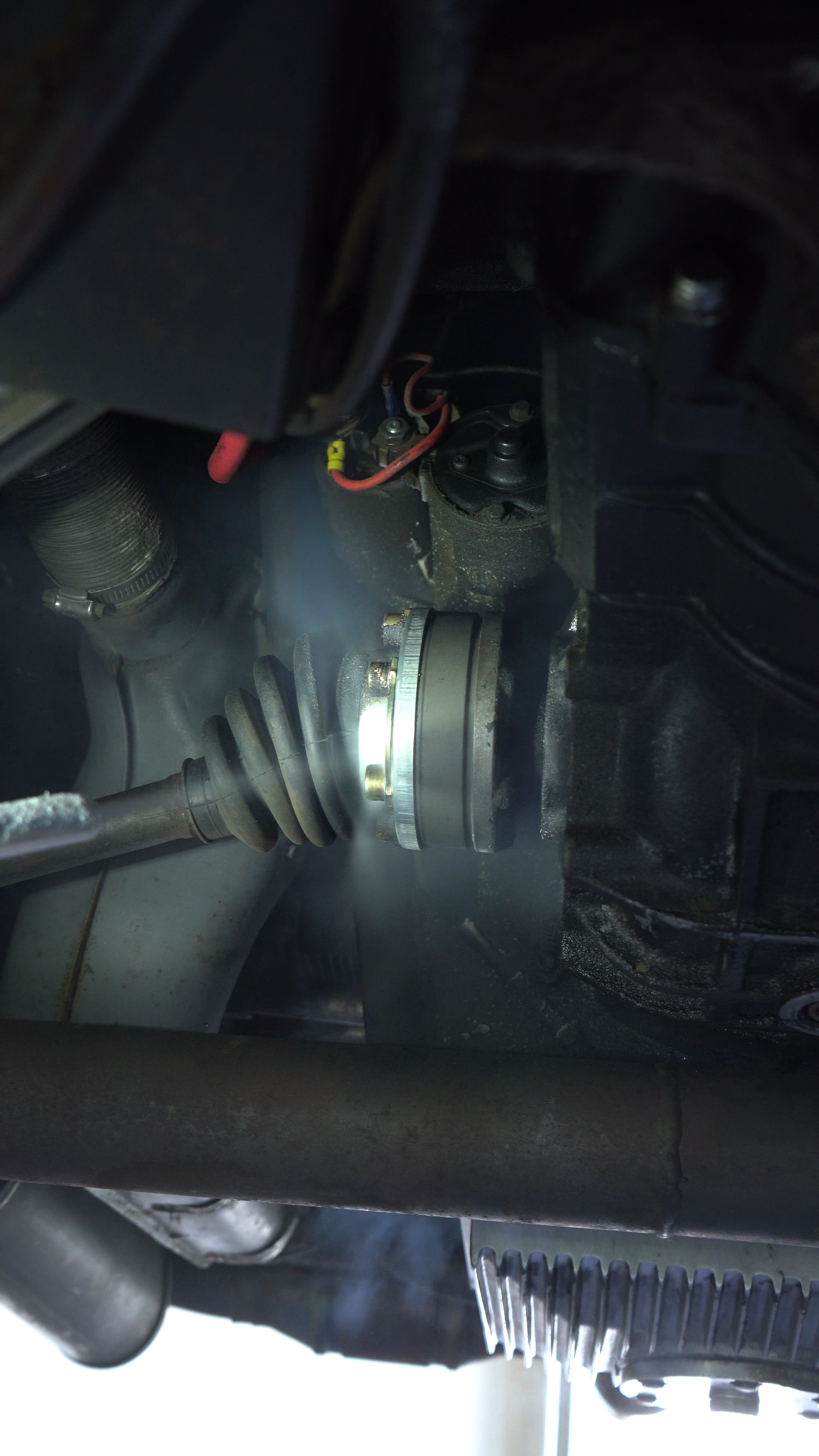 Pristine undercarriage after cleaning